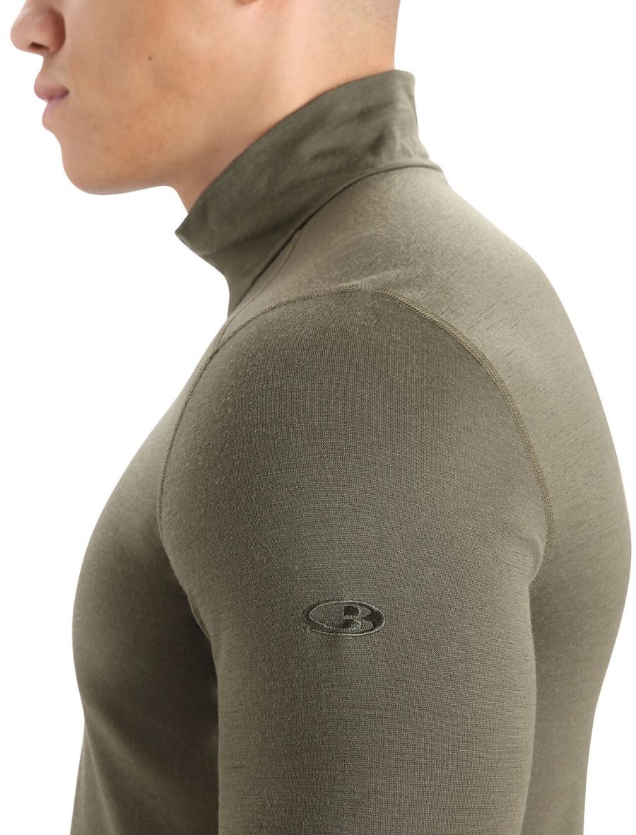 Icebreaker Merino 200 Oasis Long Sleeve Half Zip Thermal Top Miesten Base Layers Oliivinvihreä | FI 1358PJJQ